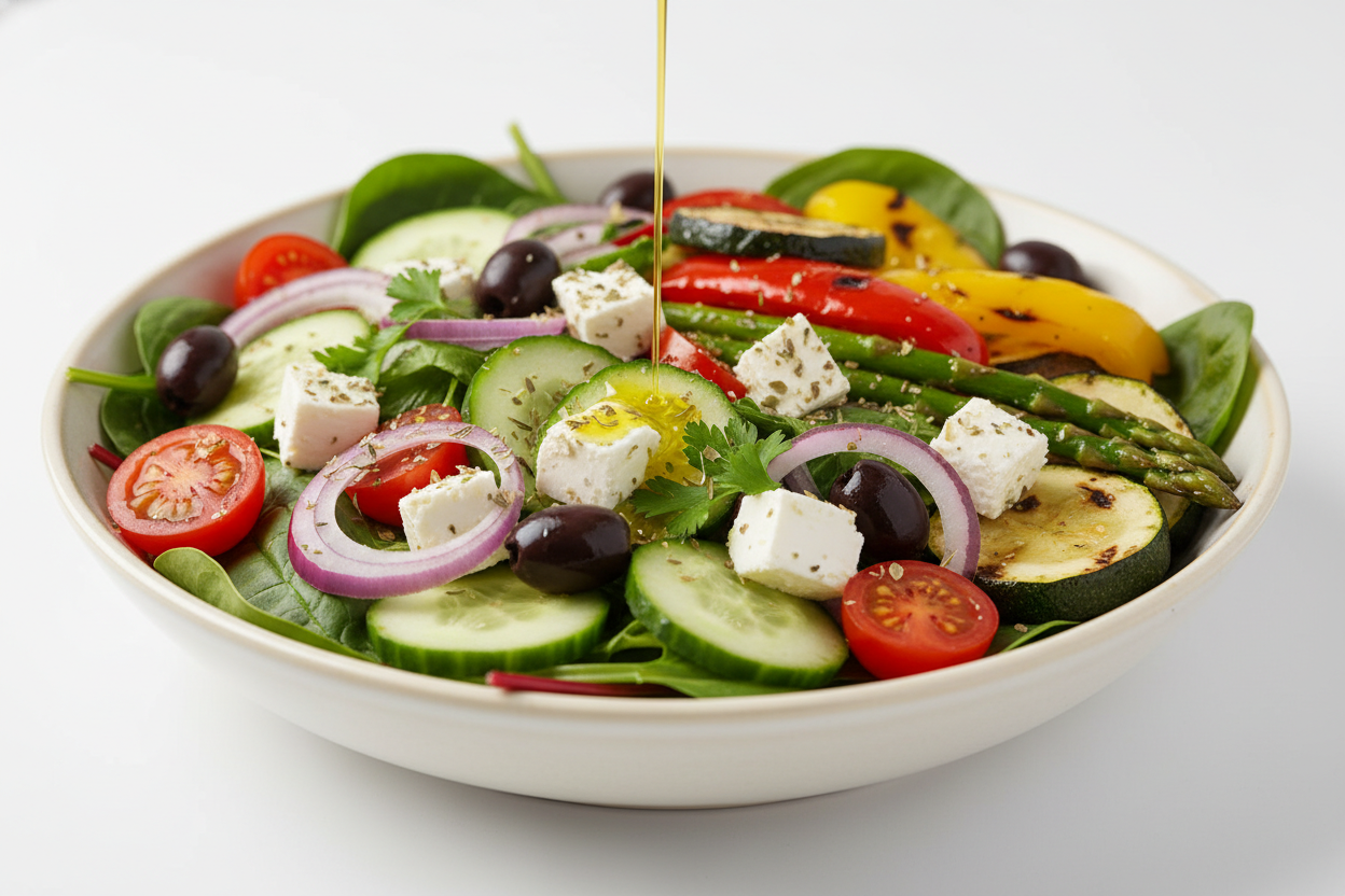 Plats méditerranéens grecs espagnols